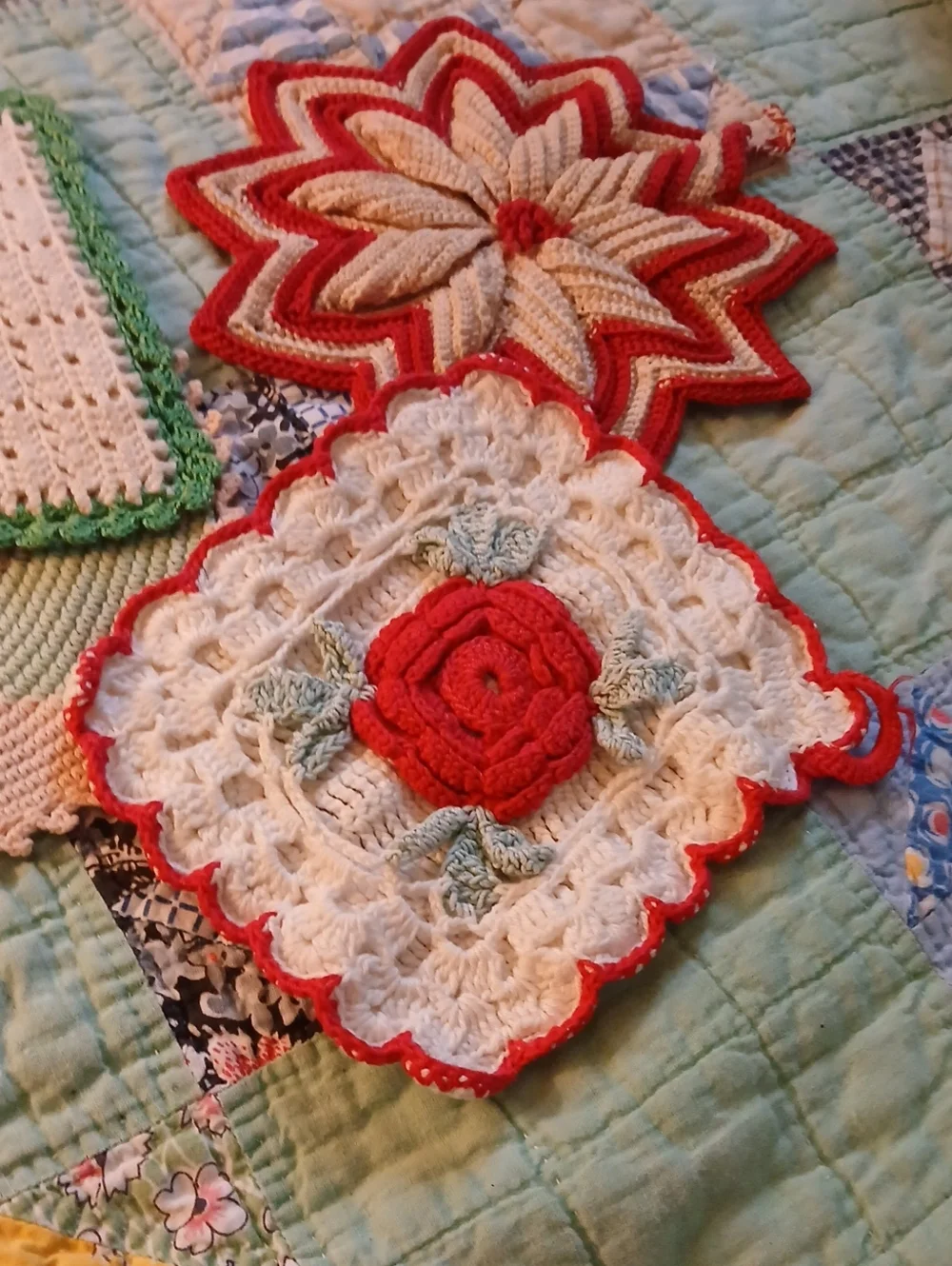 Vintage Crochet Pot Holders Handmade Vintage Crochet Potholders Dolies